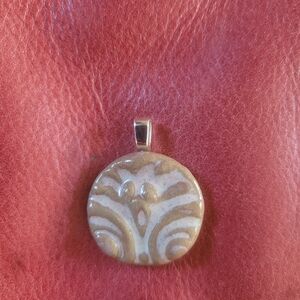 Clay Tile Pendant Necklace